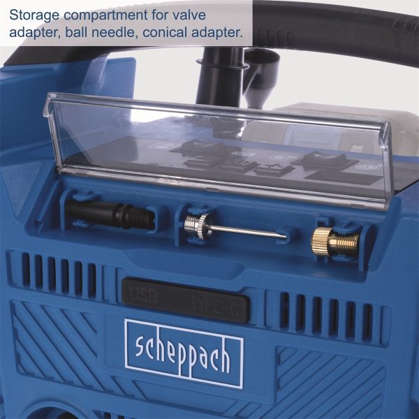 Scheppach Air Force 6-akkus hibrid kompresszor-IXES 20V,12V,230V(akkués töltő né - Image 3