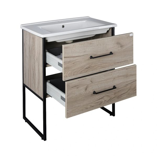 TMP IRON 75 álló fürdőszobabútor - Sanovit ATRIA 9075 porcelán mosdóval - 75 x 45,5 cm - Image 3