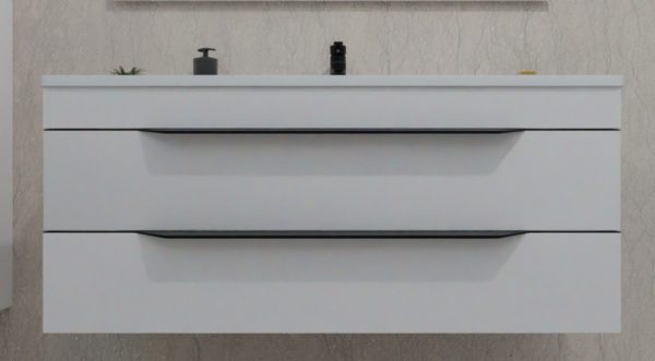 TMP VOX 100 FEHÉR fali fürdőszobabútor - öntött műmárvány mosdóval - 100 cm - Image 5