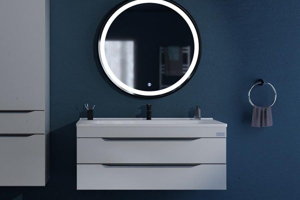TMP VOX 100 FEHÉR fali fürdőszobabútor - öntött műmárvány mosdóval - 100 cm - Image 6
