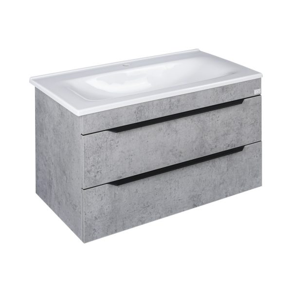TMP VOX 85 SZÜRKE fali fürdőszobabútor - öntött műmárvány mosdóval - 85 x 47 cm - Image 2