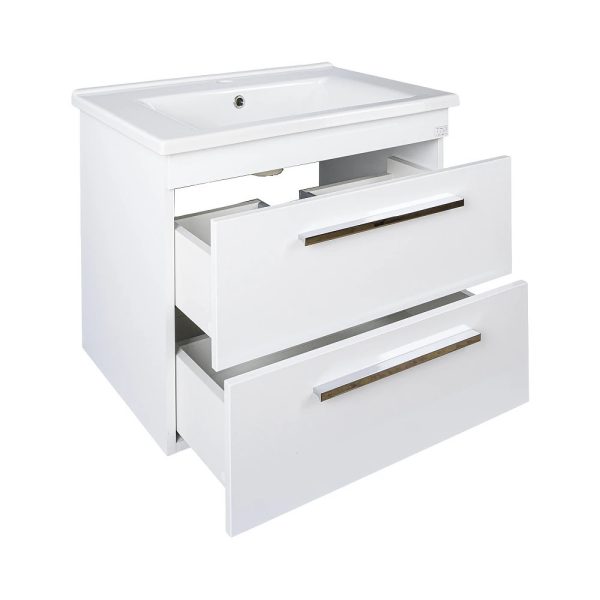 TMP VIVA 55 fali fürdőszobabútor - Sanovit ATRIA 9055 porcelán mosdóval - 55x45,5 cm - Image 3