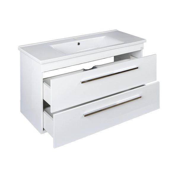 TMP VIVA 100 fali fürdőszobabútor - Sanovit SOFT 13100 porcelán mosdóval - 100 x 45,5 cm - Image 3