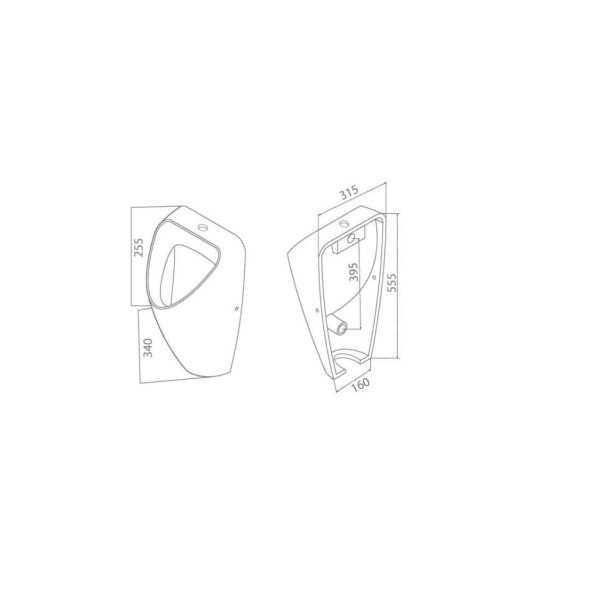 CeraStyle CITY - PISZOÁR - porcelán - FELSŐ vízbekötésű - szifonnal - 55 cm x 32 cm - Image 6