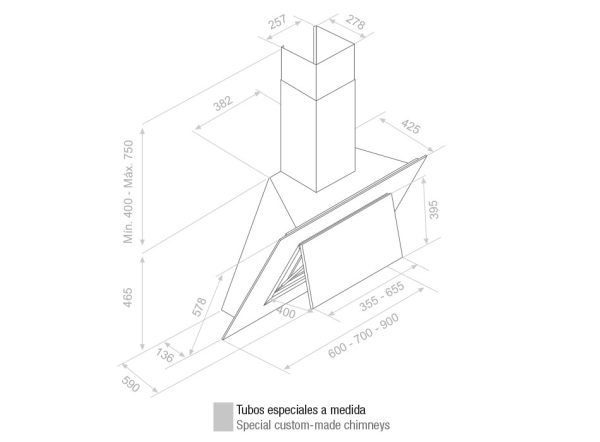 Pando P-732/70 fekete üveg SEC döntött páraelszívó - Image 3