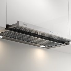 Pando IES/90 inox/fehér üveg érintősz. teleszkópos páraelszívó