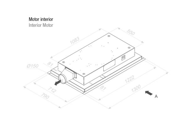 Pando E-250/130 inox ECO mennyezeti páraelszívó - Image 3