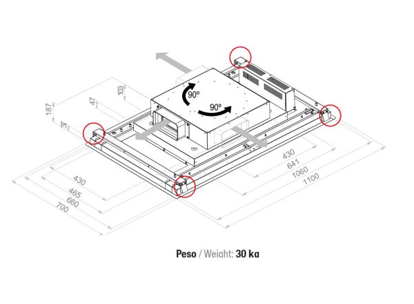 Pando E-217/110X70 fehér üveg ECO PLUS páraelszívó - Image 2