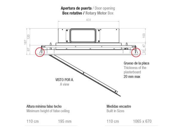 Pando E-217/110X70 fehér üveg ECO PLUS páraelszívó - Image 3