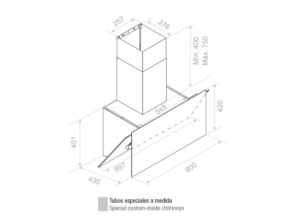 Pando P-730/90 fekete üveg SEC PLUS döntött páraelszívó - Image 2
