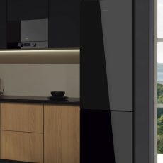 Pando PFLC COMBI szabadonálló hűtőszekrény, fekete üveg