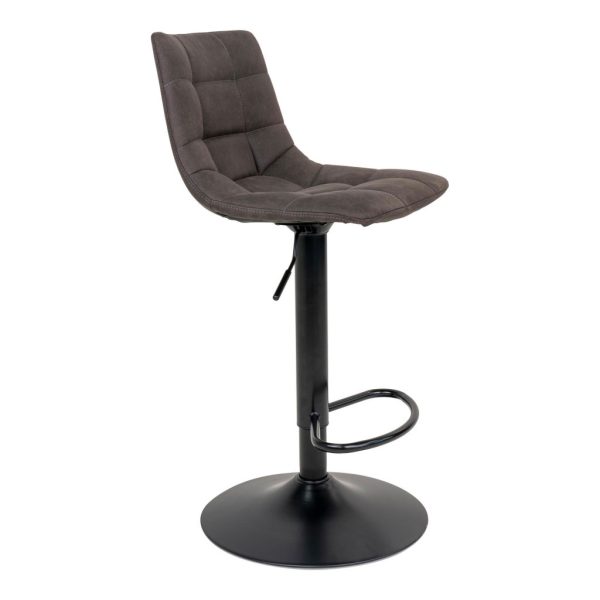 Middelfart bárszék, mikroszálas, sötétszürke, fekete lábak - Image 4