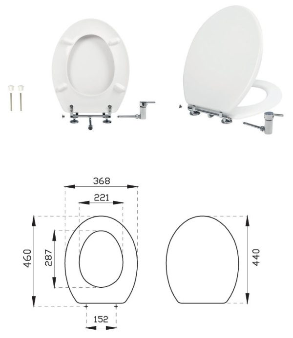 CR BIDÉS WC ülőke - hideg / melegvizes csapteleppel - Duroplast - 44 x 37 cm - Image 5