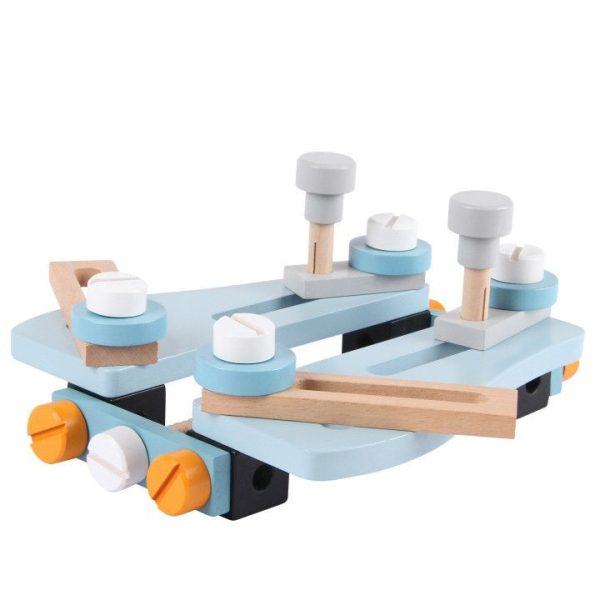 Fa mini szerszámos asztal gyerekeknek 52 darabos - Image 4