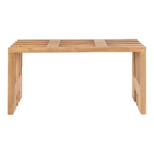 Benidorm pad, teak fa, natúr, 90x30x49 cm - Image 3