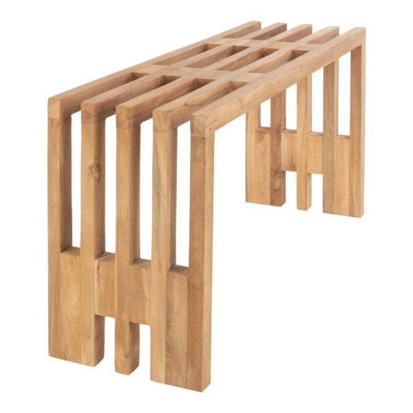 Benidorm pad, teak fa, natúr, 90x30x49 cm - Image 4