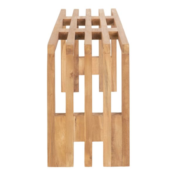 Benidorm pad, teak fa, natúr, 90x30x49 cm - Image 5