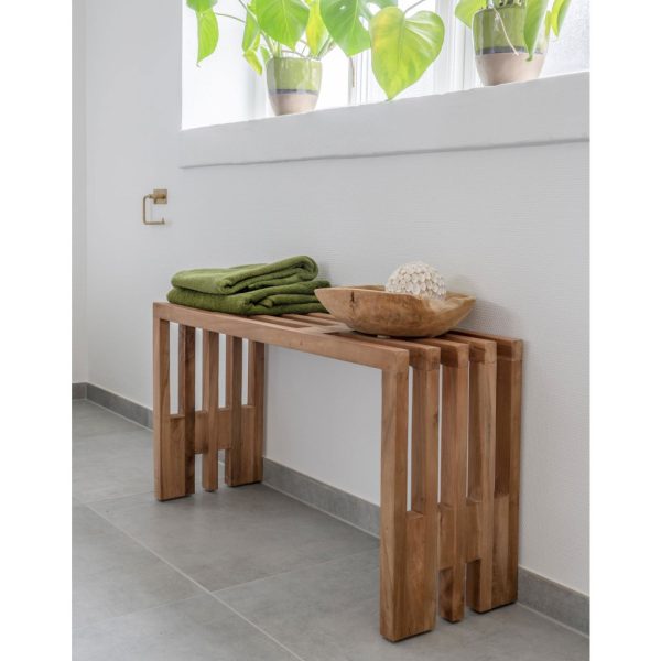 Benidorm pad, teak fa, natúr, 90x30x49 cm - Image 8
