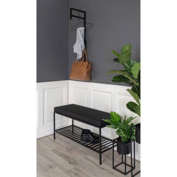 Vita pad, fekete, fekete lábakkal, 100x36x48,5 cm - Image 2