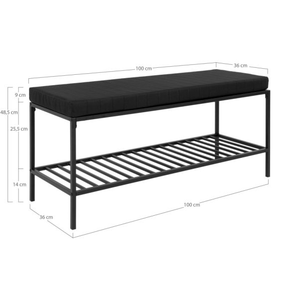 Vita pad, fekete, fekete lábakkal, 100x36x48,5 cm - Image 5