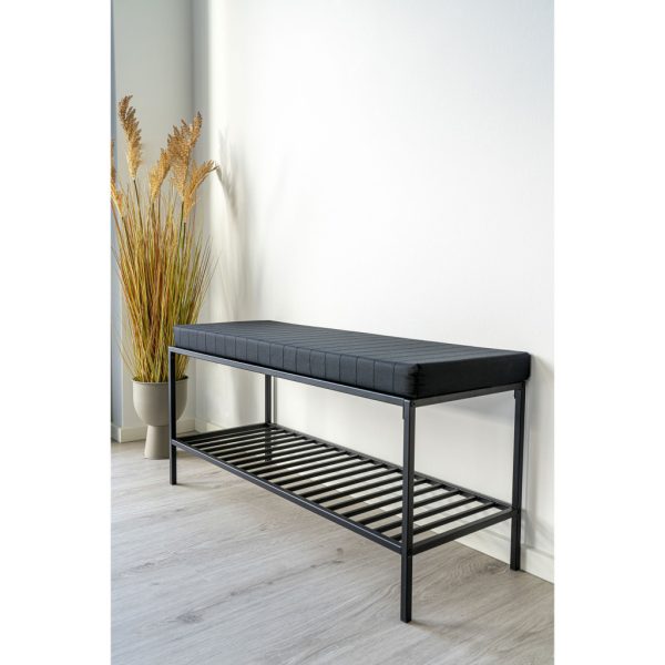 Vita pad, fekete, fekete lábakkal, 100x36x48,5 cm - Image 8