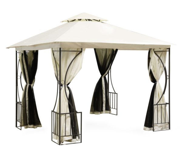Kerti pavilon 3x3 m szúnyoghálóval bézs - Image 8
