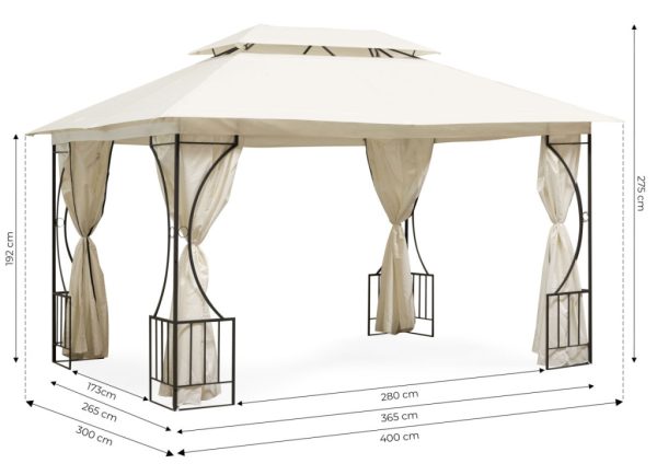 Kerti pavilon 3x4 m bézs - Image 9