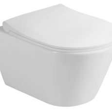 Sanovit SLIM AVVA fali WC + Brilla SLIM L ülőke - perem nélküli - mély öblítésű - rövid - 49 cm
