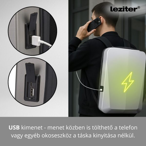 Axen merevített Usb-s laptop hátizsák - Image 8