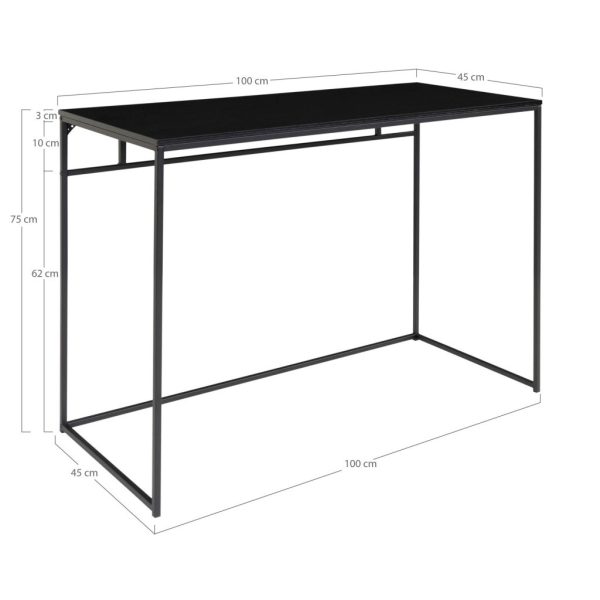 Vita íróasztal, fekete kerettel 100x45x75 cm - Image 9