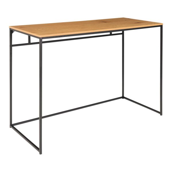 Vita íróasztal, tölgyhatású fekete vázzal 100x45x75 cm - Image 3