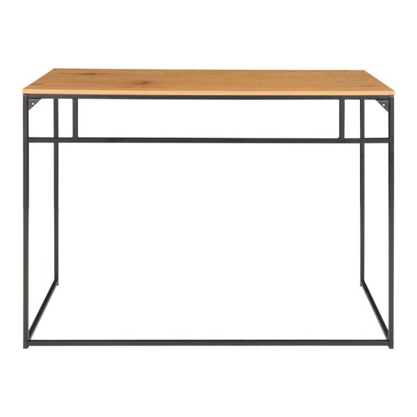 Vita íróasztal, tölgyhatású fekete vázzal 100x45x75 cm - Image 6