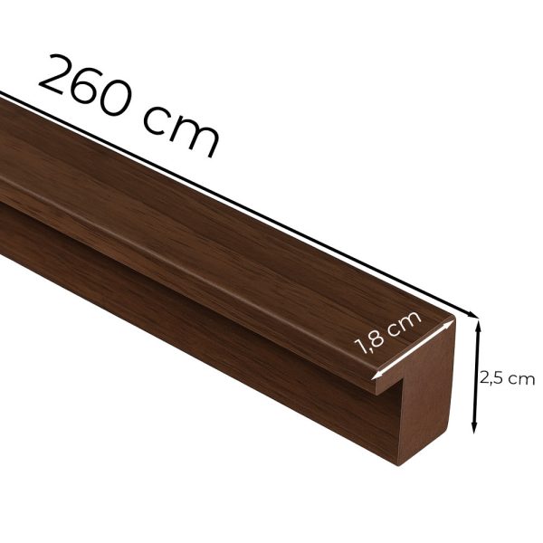 Végzáróléc dió hatású 260x2,5x1,8 cm - Image 3