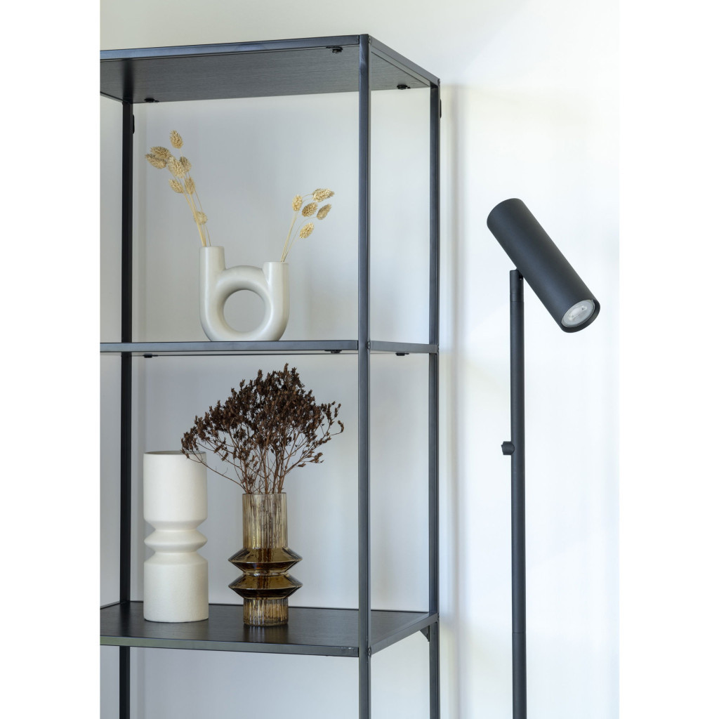 Vita polc 5 polccal, fekete, fekete kerettel, 51x36x170 cm - Image 8