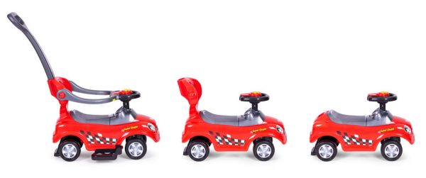 Ride-on ráülős kisautó járókerekes tolókocsi fogantyú hangok piros - Image 2