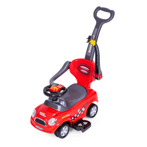 Ride-on ráülős kisautó járókerekes tolókocsi fogantyú hangok piros - Image 3
