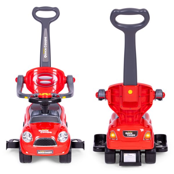 Ride-on ráülős kisautó járókerekes tolókocsi fogantyú hangok piros - Image 6