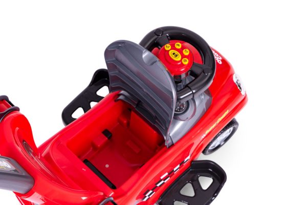 Ride-on ráülős kisautó járókerekes tolókocsi fogantyú hangok piros - Image 7