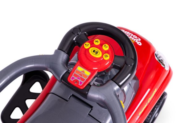 Ride-on ráülős kisautó járókerekes tolókocsi fogantyú hangok piros - Image 8