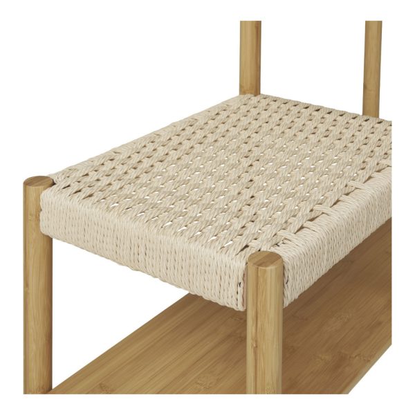 Amber ruhatartó állvány fonott ülőkével, bambusz, natúr - Image 5