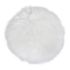 Mesterséges báránybőr ülőpárna, fehér, 35 cm