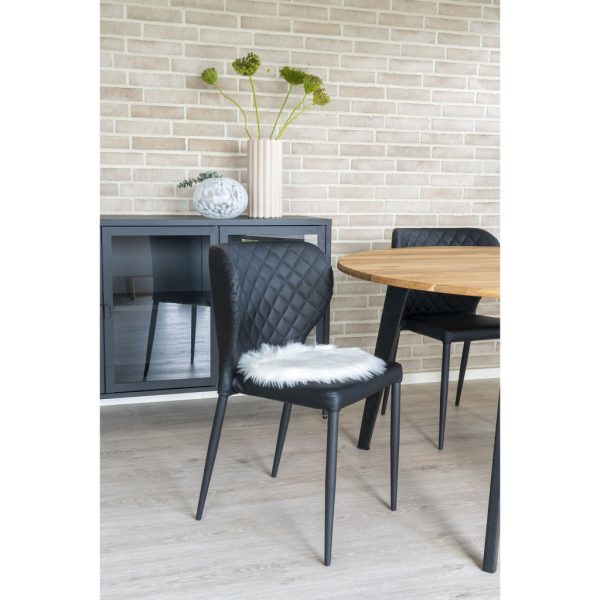 Mesterséges báránybőr ülőpárna, fehér, 35 cm - Image 3