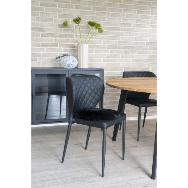 Mesterséges báránybőr ülőpárna, fekete, 35 cm - Image 3