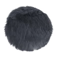 Mesterséges báránybőr ülőpárna, szürke, 35 cm