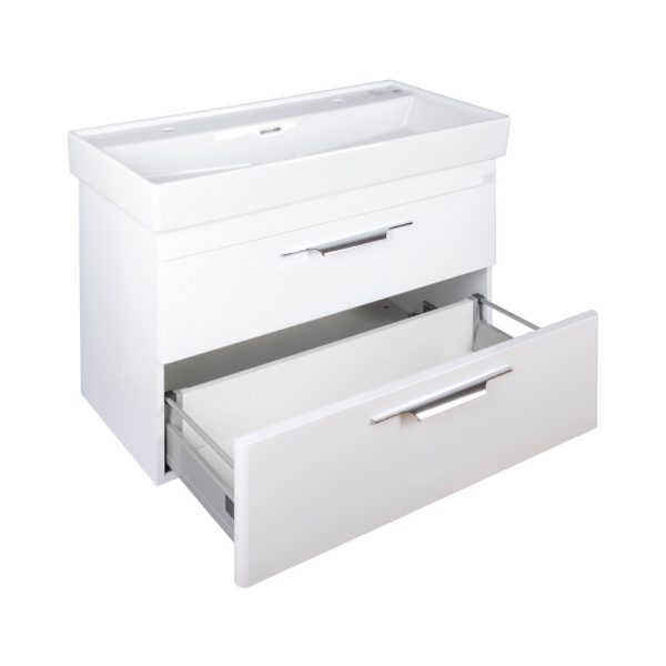 TMP LUX 100D fali fürdőszobabútor - CeraStyle SHARP 37600 DUPLA csaplyukas mosdóval - 100 x 48 cm - Image 4