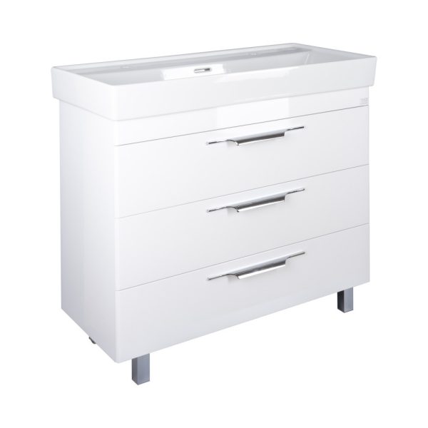 TMP TRIO 100D álló fürdőszobabútor - CeraStyle SHARP - 37600 DUPLA csaplyukas mosdóval - 100 x 48 cm - Image 2