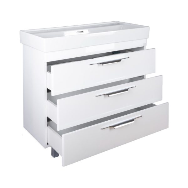TMP TRIO 100D álló fürdőszobabútor - CeraStyle SHARP - 37600 DUPLA csaplyukas mosdóval - 100 x 48 cm - Image 3