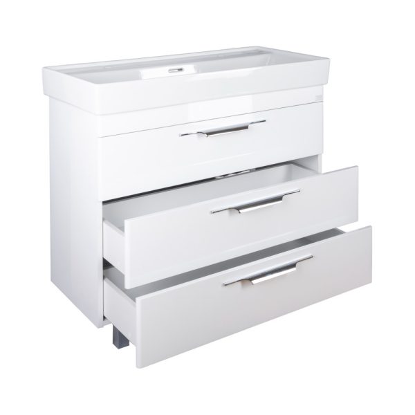 TMP TRIO 100D álló fürdőszobabútor - CeraStyle SHARP - 37600 DUPLA csaplyukas mosdóval - 100 x 48 cm - Image 4