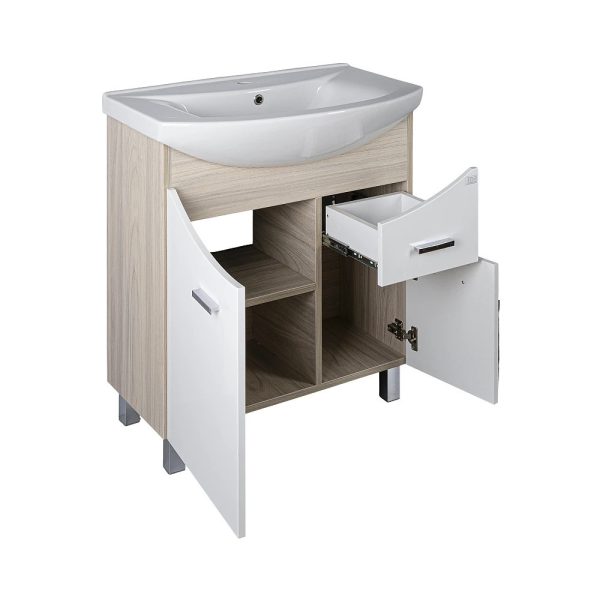 TMP ZX 65 - SONOMA - álló fürdőszobabútor - Sanovit ZENON - 6065 porcelán mosdóval - 65 x 47 cm - Image 3