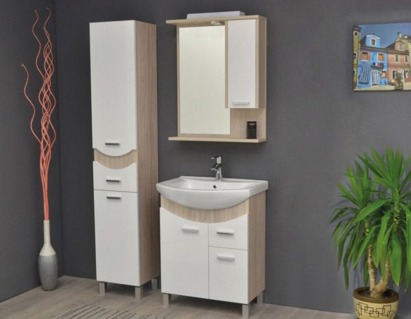TMP ZX 75 - SONOMA - álló fürdőszobabútor - Sanovit ZENON - 6075 porcelán mosdóval - 75 x 50 cm - Image 4